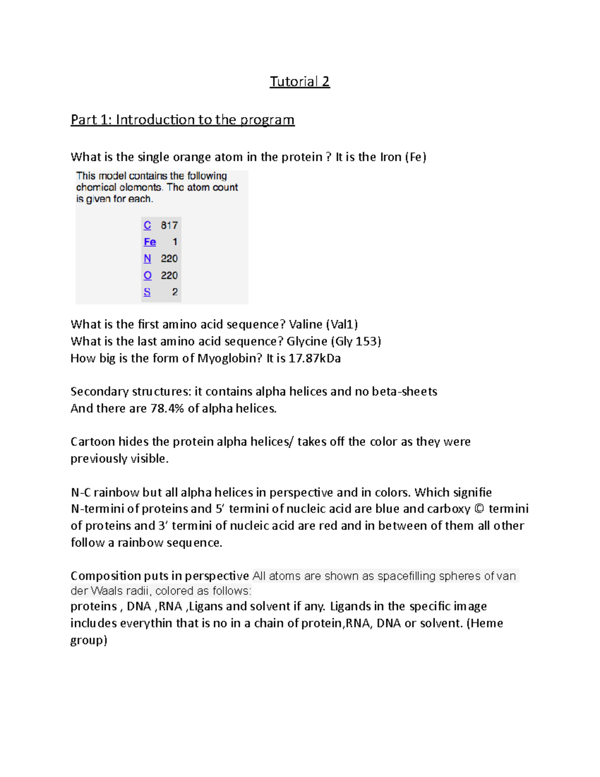 Tutorial 2 BIOLOGY ASSIGNMENT Tutorial 2 Part 1 Introduction to