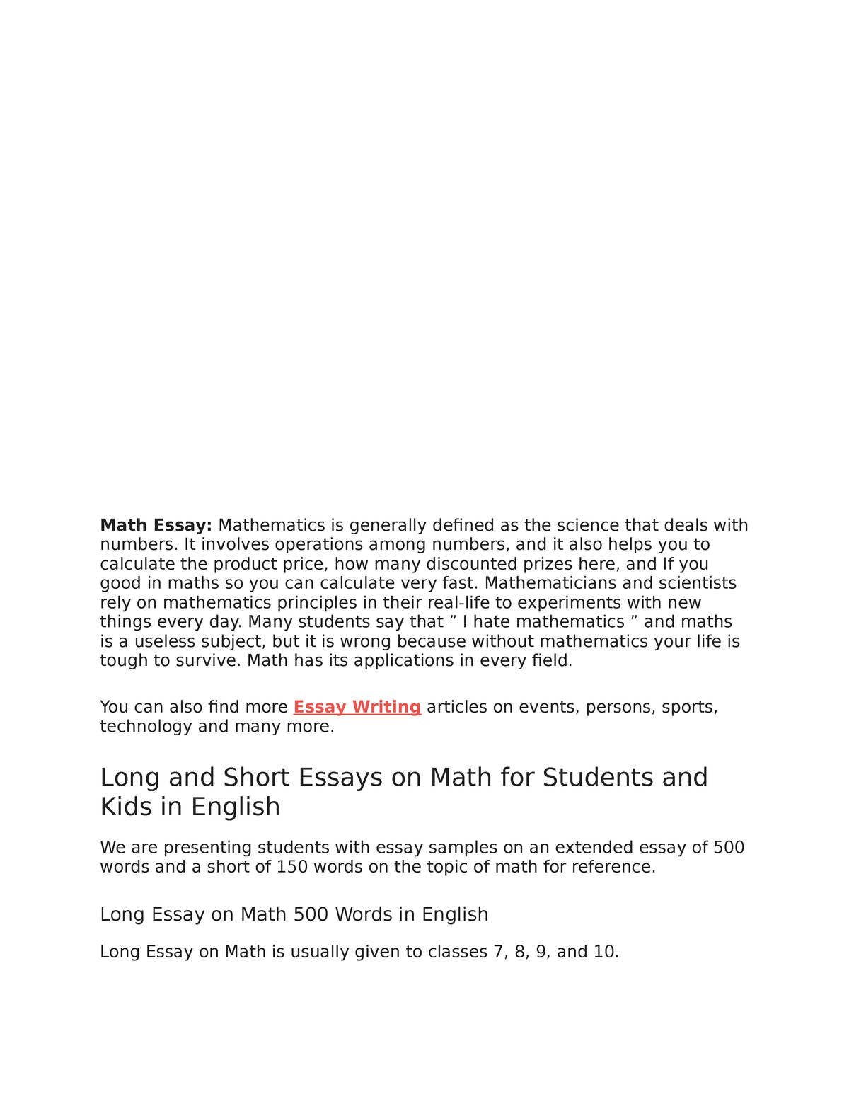 math essay titles