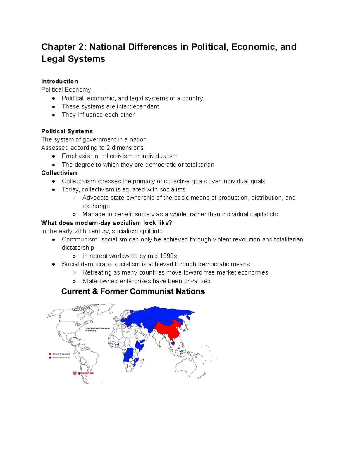 national differences in political economy essay