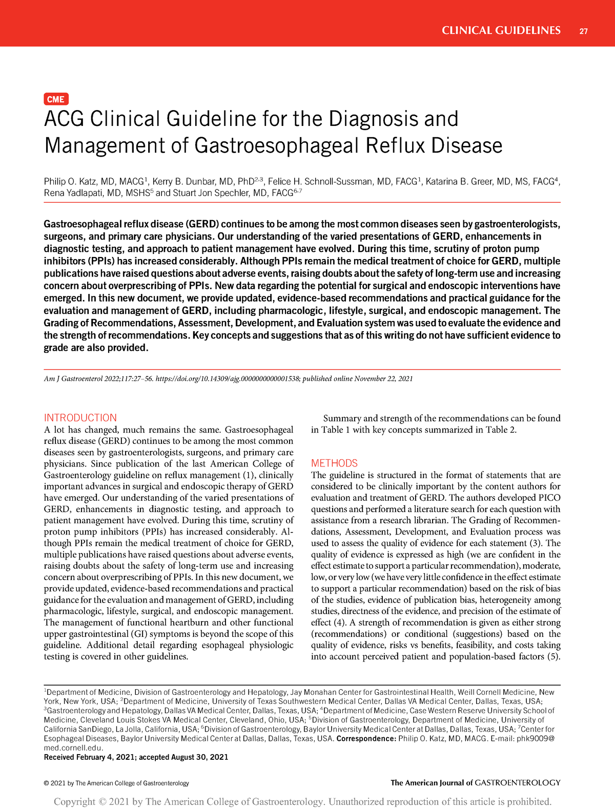 ACG Clinical Guideline For The Diagnosis And - ACG Clinical Guideline ...