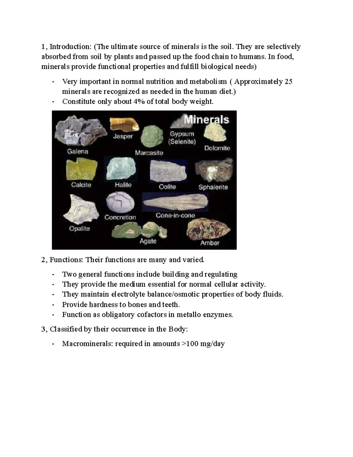 Minerals - 1 , Introduction: (The ultimate source of minerals is the ...
