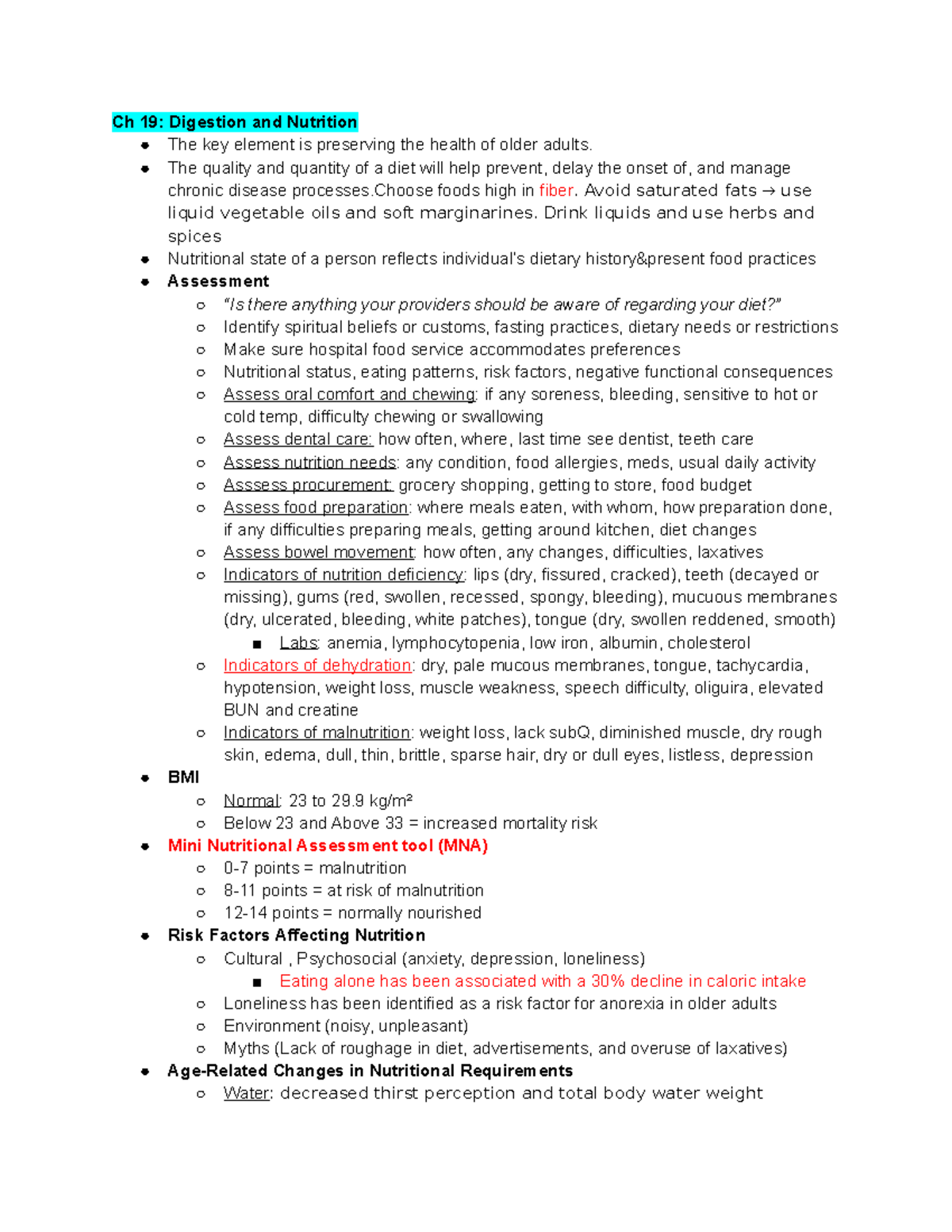 Gero Final - Dr Orlofsky's notes simplified from PPTS - Ch 19 ...