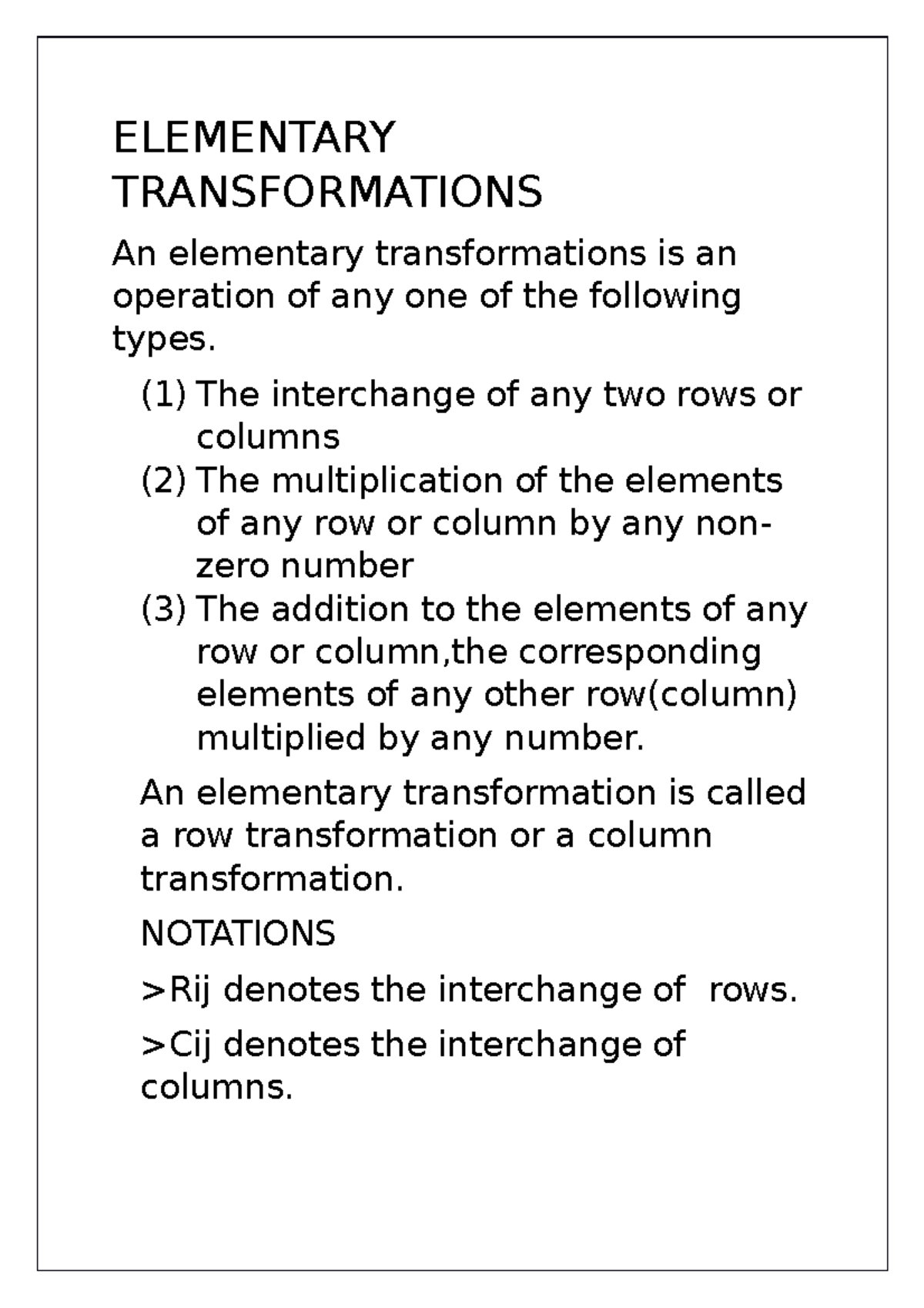 elementary-transformations-1-the-interchange-of-any-two-rows-or