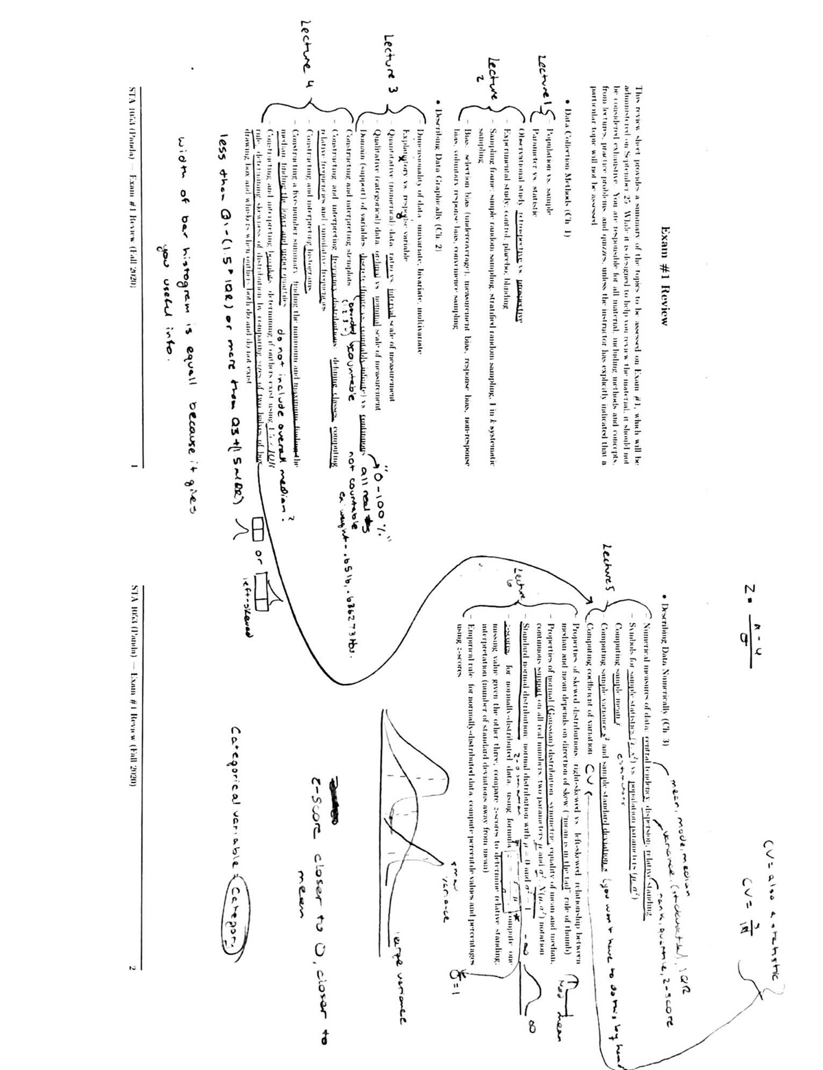 Jun 7, Doc 39 - exam 1 review - STA 1053 - Studocu