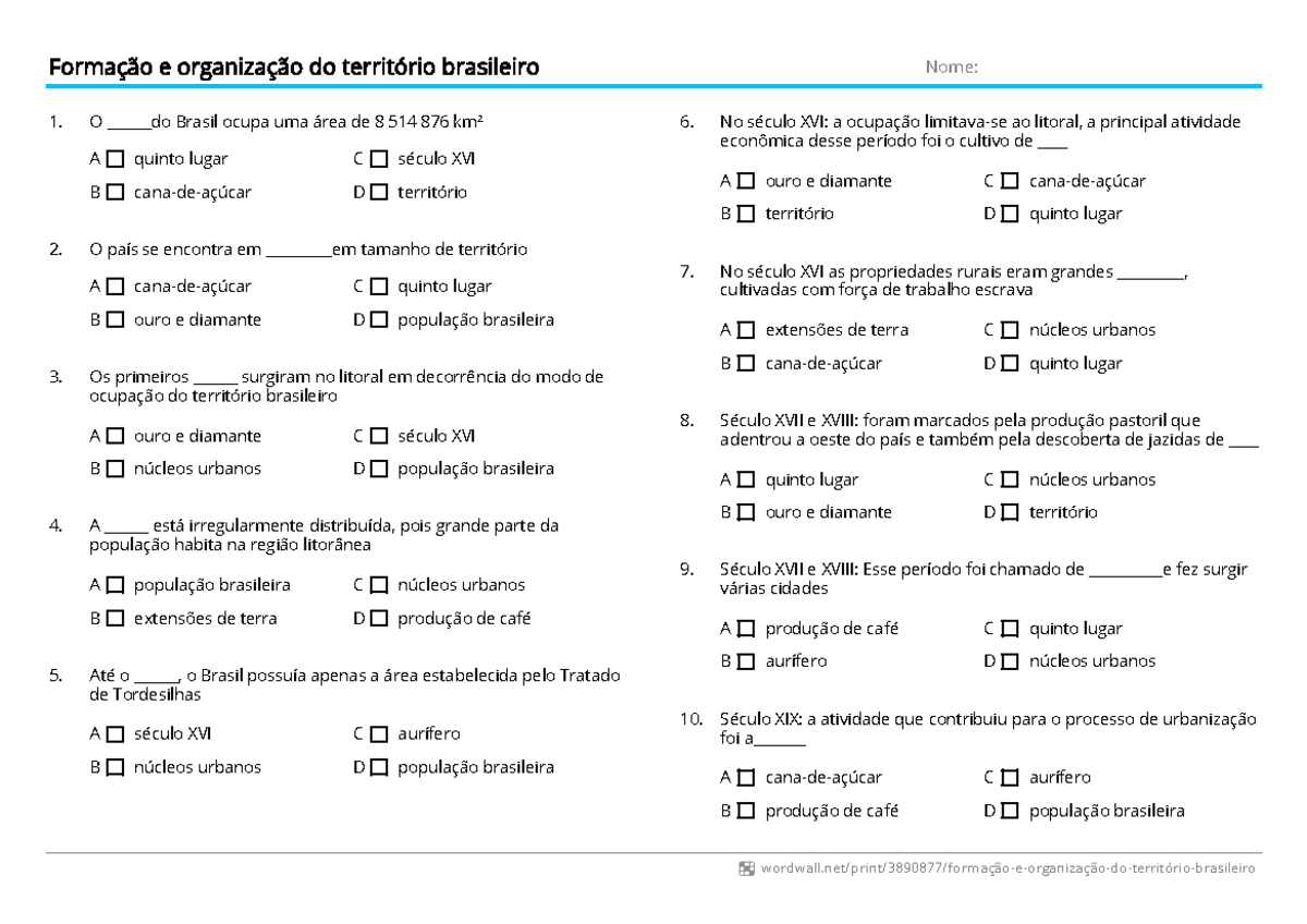 Forma&&o-e-organiza&&o-do-territ&rio-brasileiro-quiz - Formação E ...