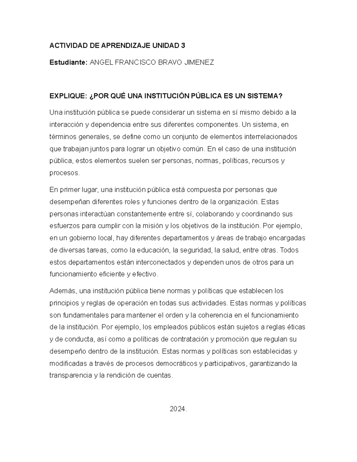 Actividad de aprendizaje unidad 3 teoria 2024 - ACTIVIDAD DE ...