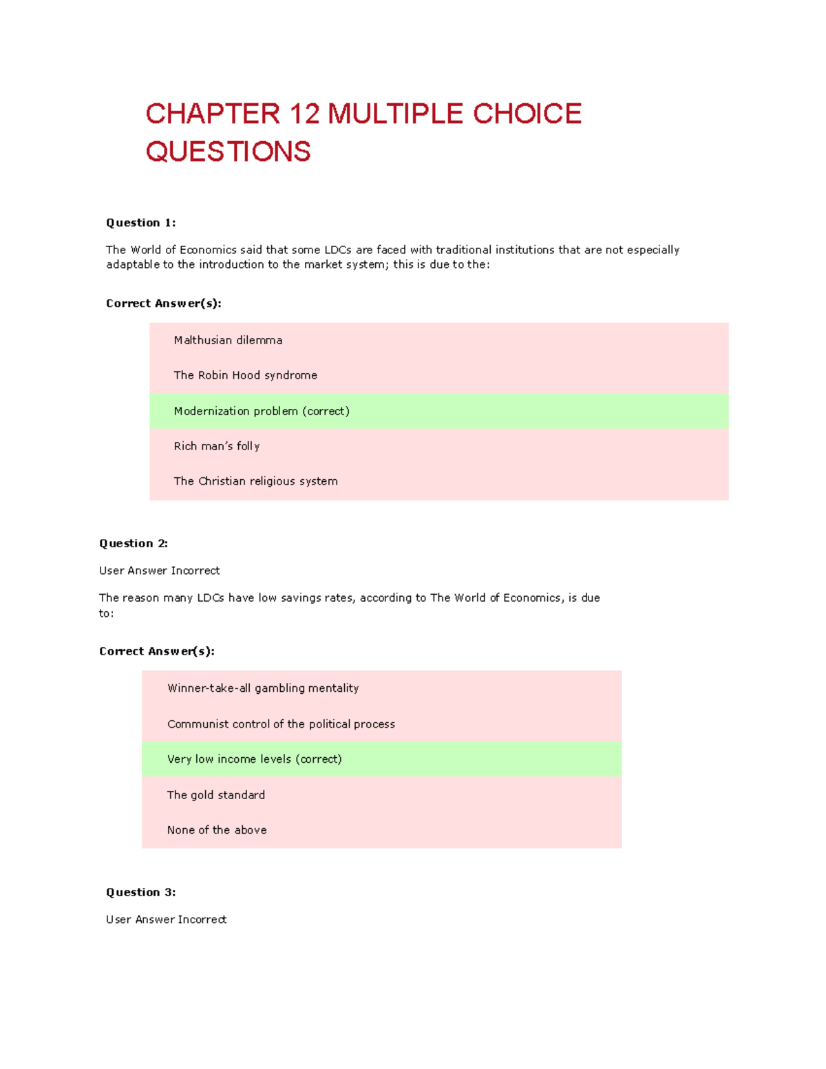 Chapter 11 Multiple Choice Questions 1-3 - CHAPTER 12 MULTIPLE CHOICE ...