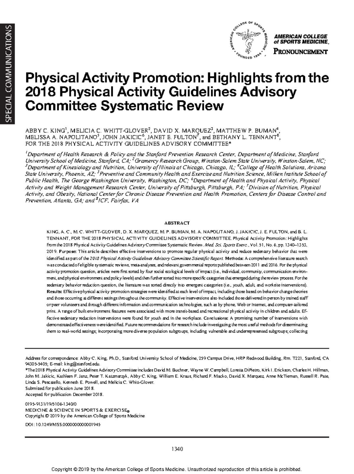 2 - ok - King - Physical Activity Promotion Highlights from the ...