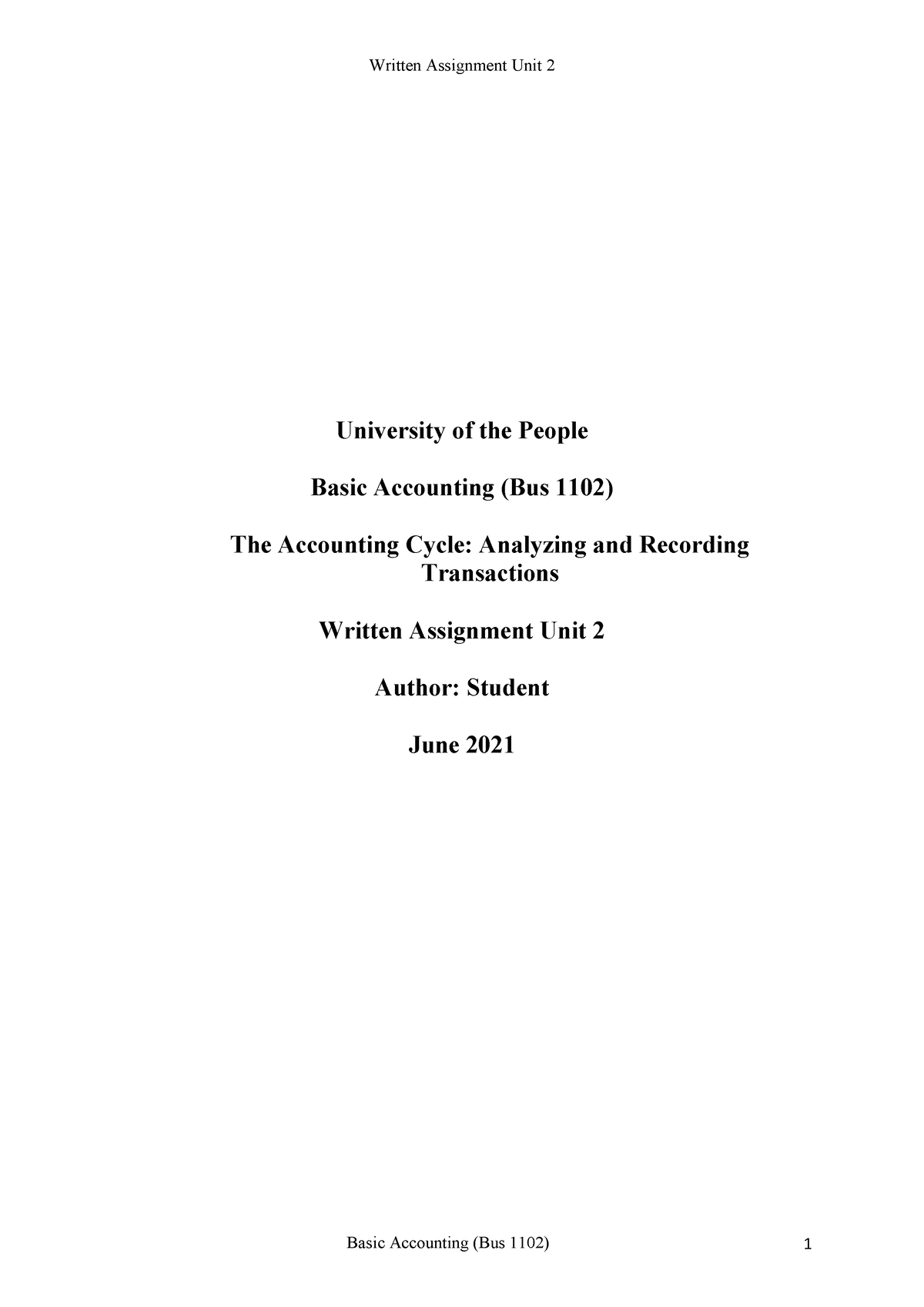 bus 1102 written assignment unit 2