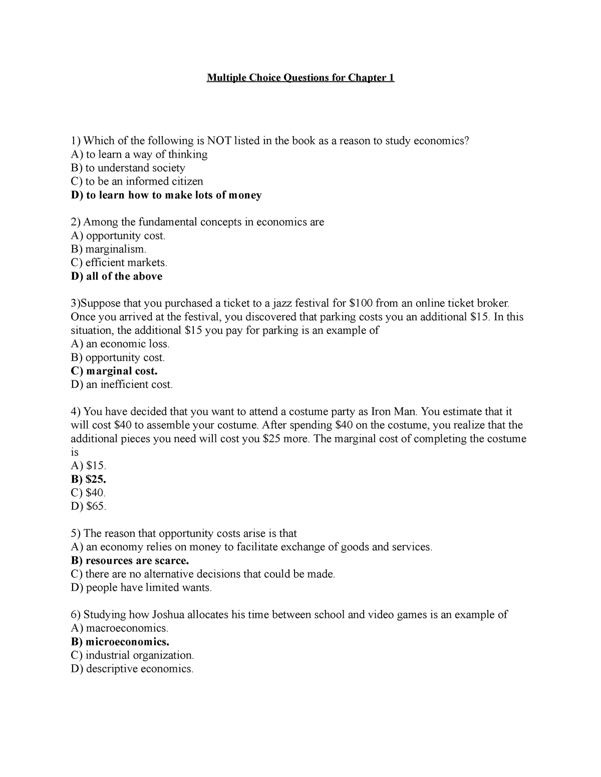 Multiple Choice Questions CHp 1 - Multiple Choice Questions For Chapter ...