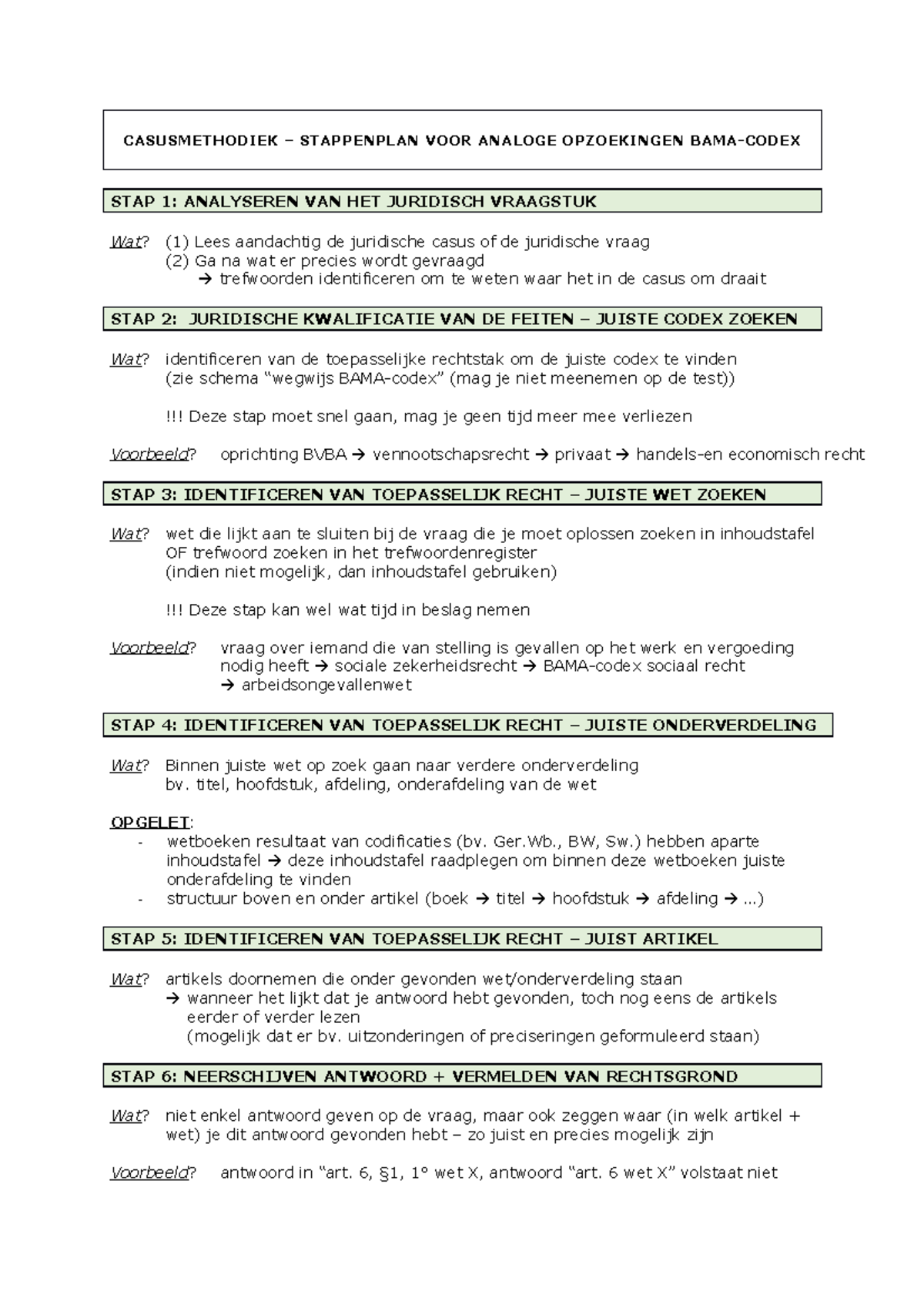 Stappenplan Casussen Codex - CASUSMETHODIEK – STAPPENPLAN VOOR ANALOGE ...