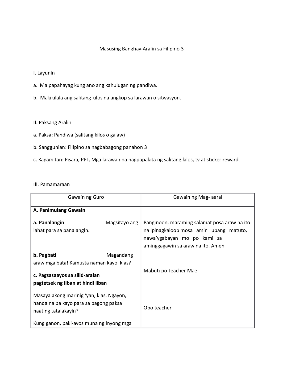 Detailed Lesson Plan - This Would Help Students - Masusing Banghay ...