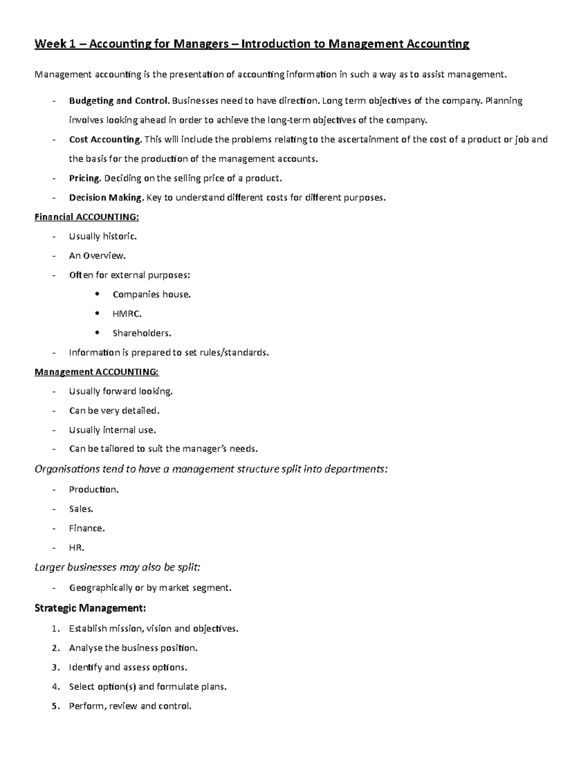 Week 1 – Accounting for Managers – Introduction to Management ...