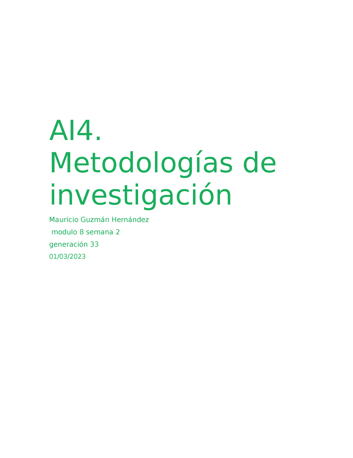 AI4 Metodología de la investigación