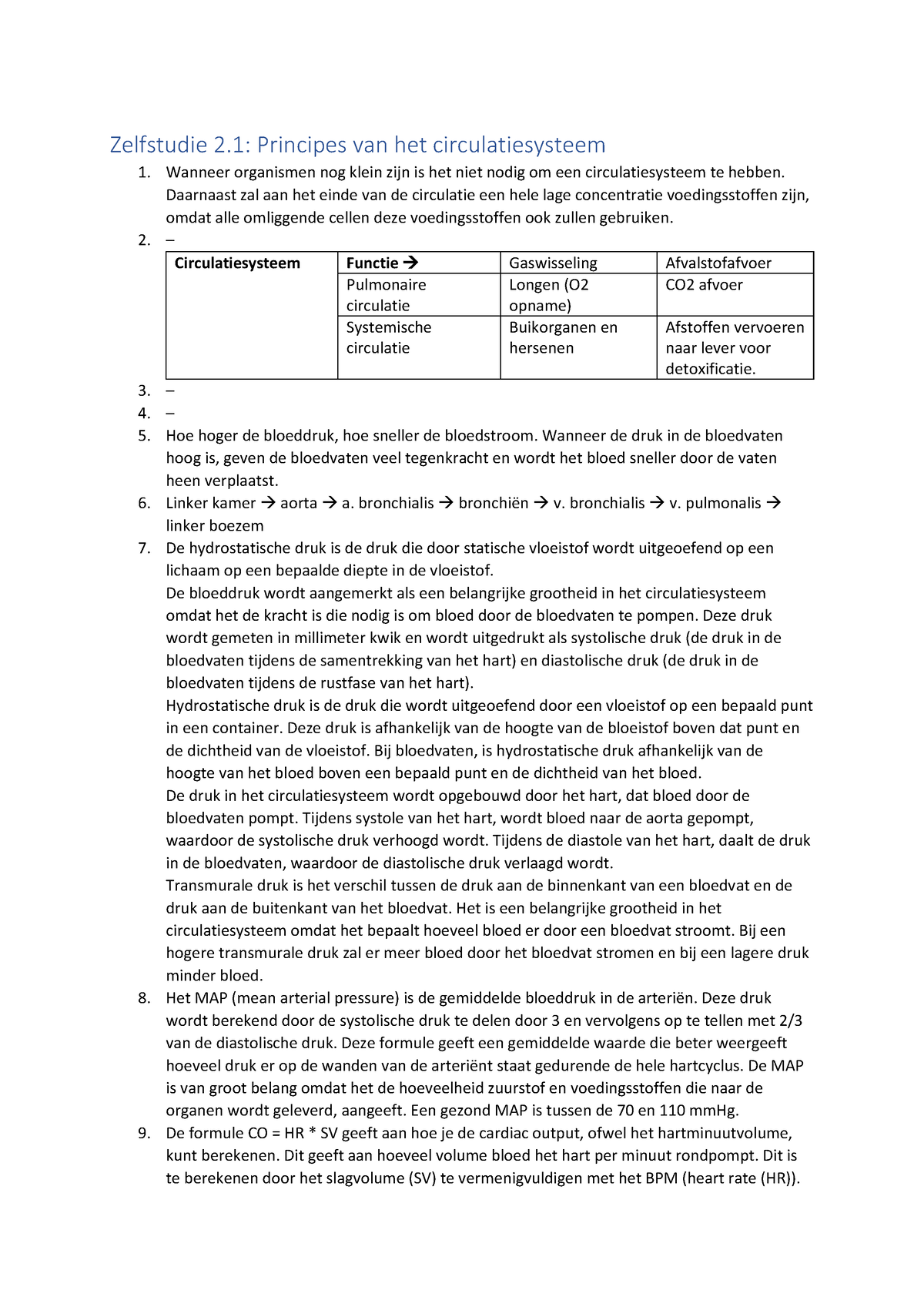 Zelfstudies Hart Pathofysiologie - Zelfstudie 2: Principes Van Het ...