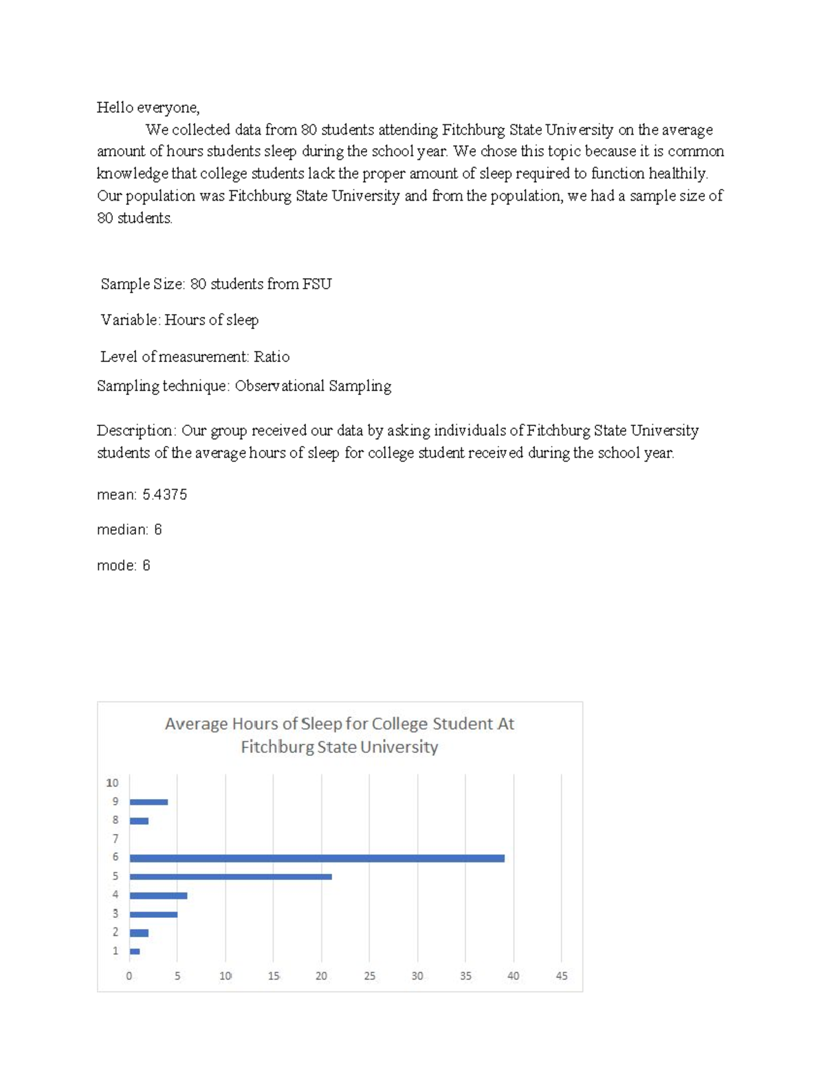 Statistics project on correlation coefficient between college students