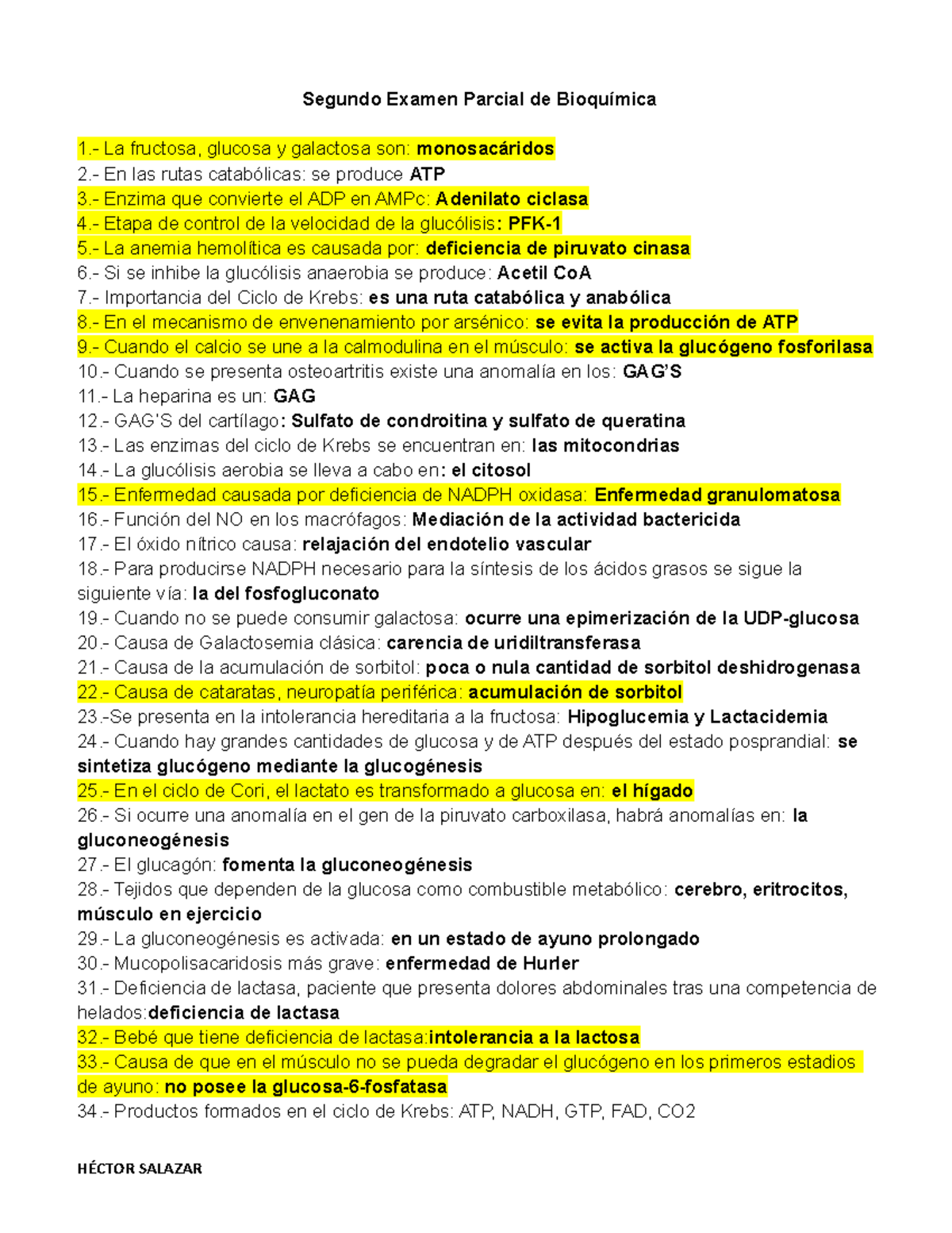 Bioca Segundo Parcial Parte 1 - Segundo Examen Parcial De Bioquímica 1 ...