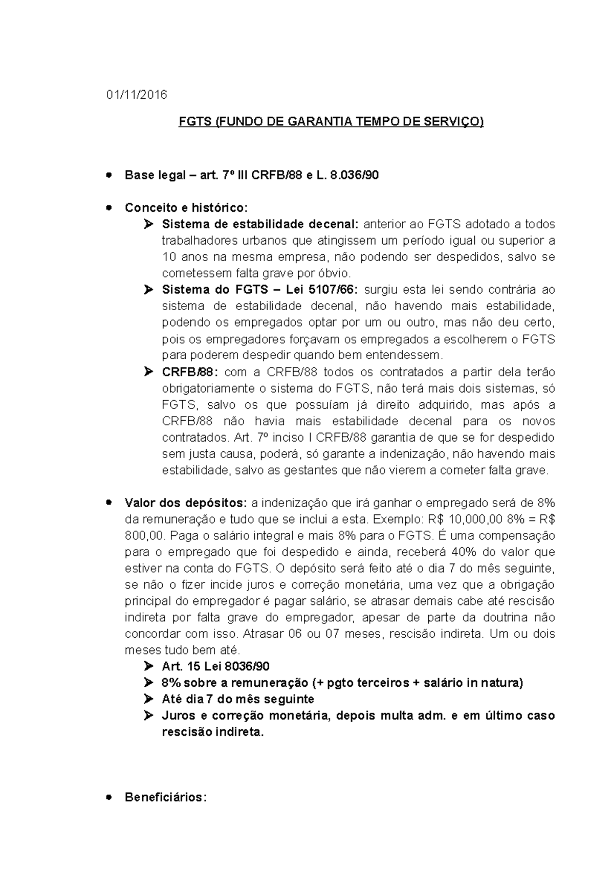 FGTS Aulas Completas Direito Do Trabalho II 01 11 2016 FGTS FUNDO