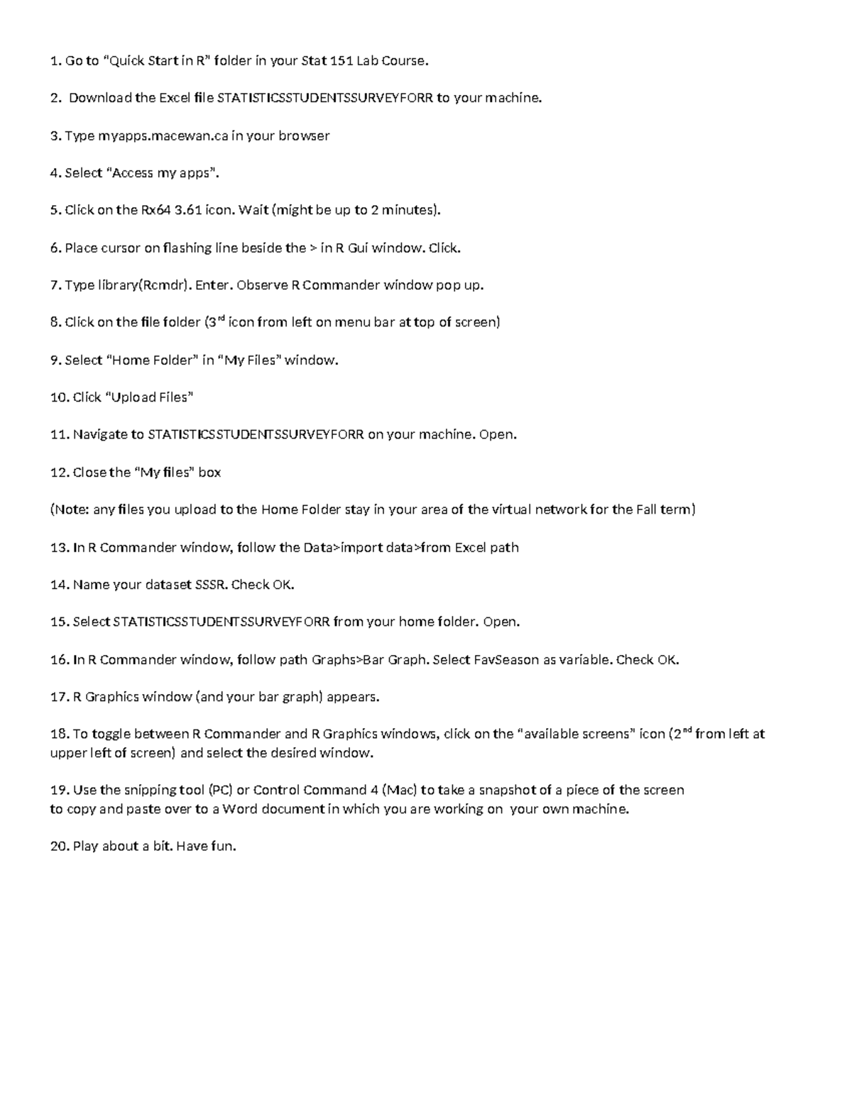 Quick Start in R (F24) - Money - Go to “Quick Start in R” folder in ...