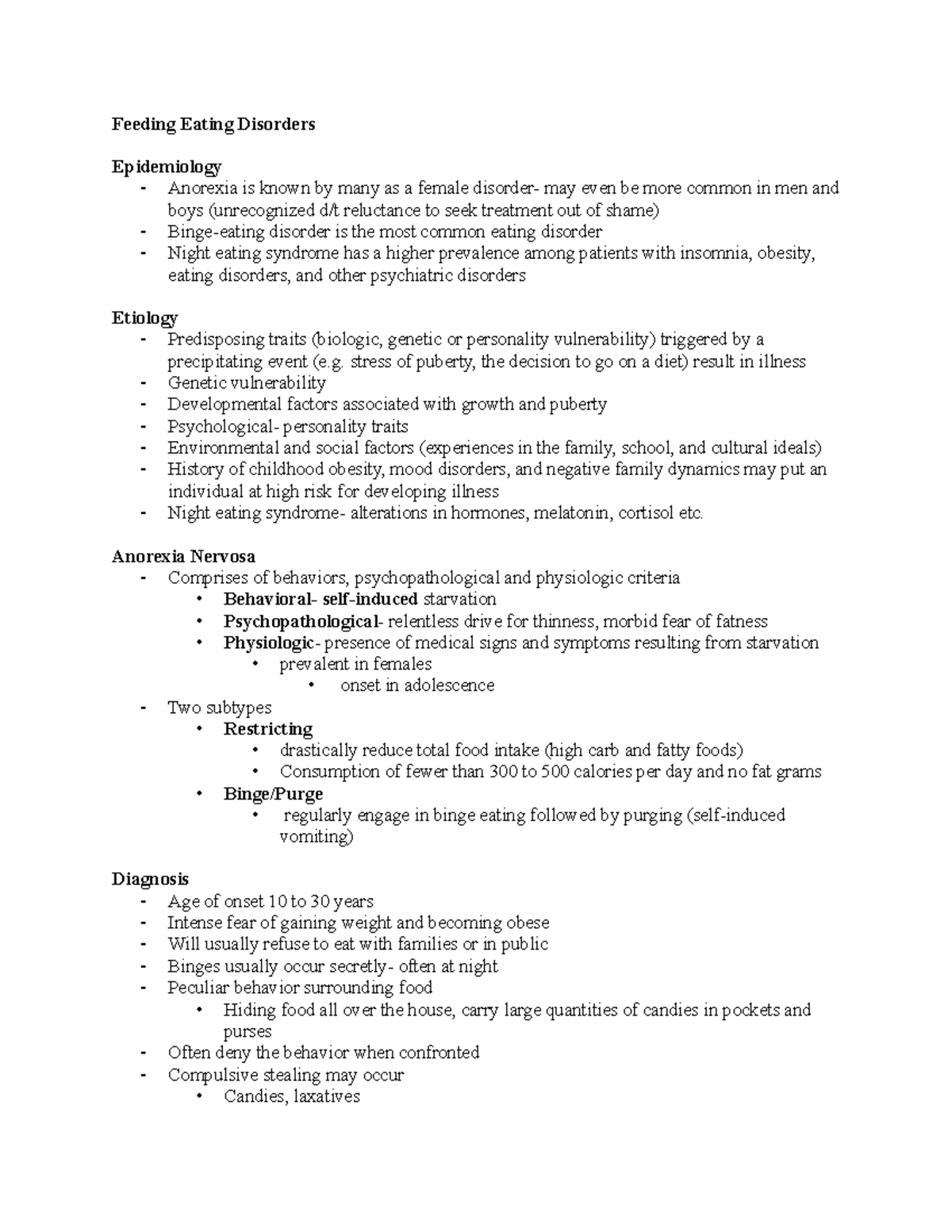 NUR806 Week 8 ppt- Feeding ED - Feeding Eating Disorders Epidemiology ...