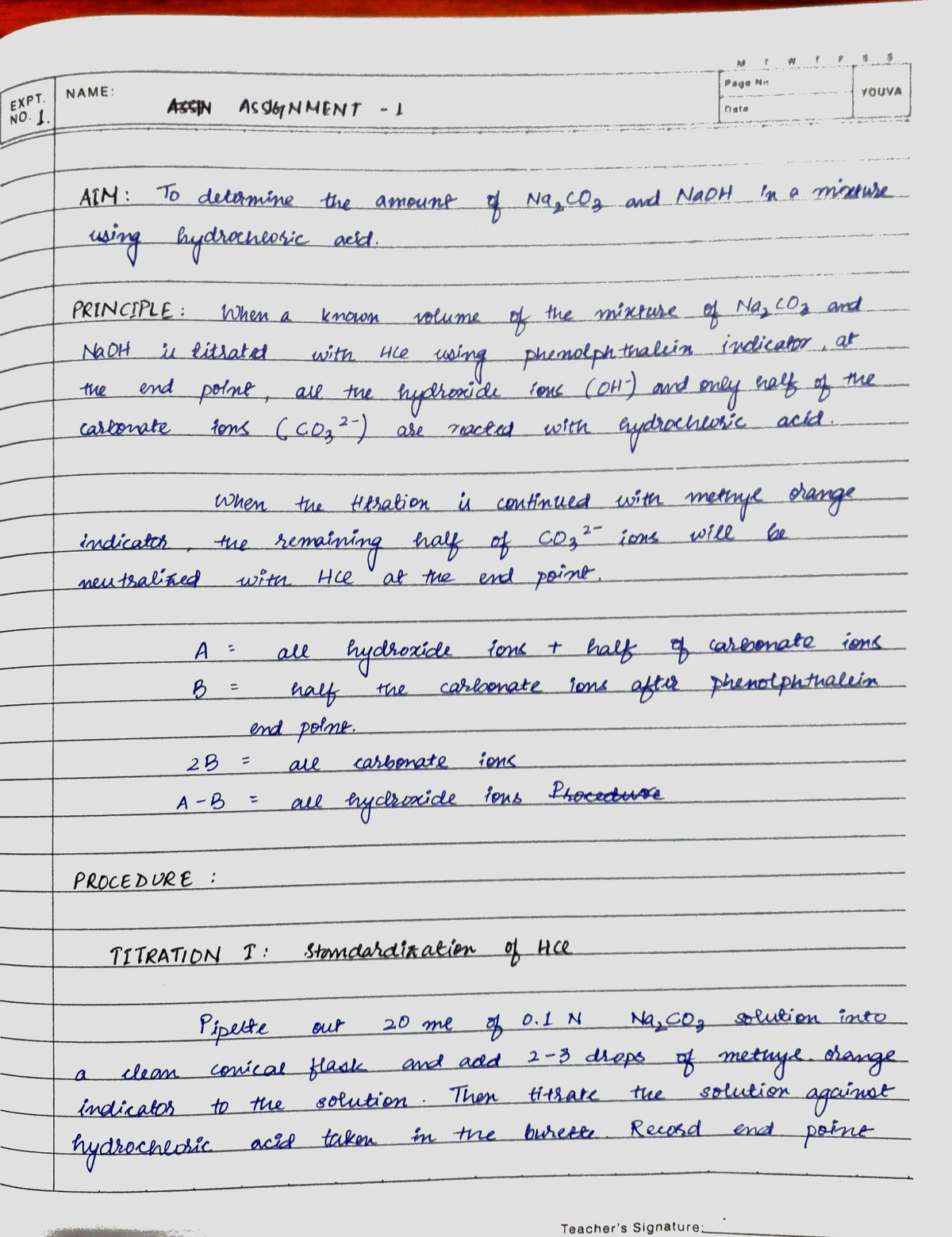 lab report chemistry experiment 1 matriculation