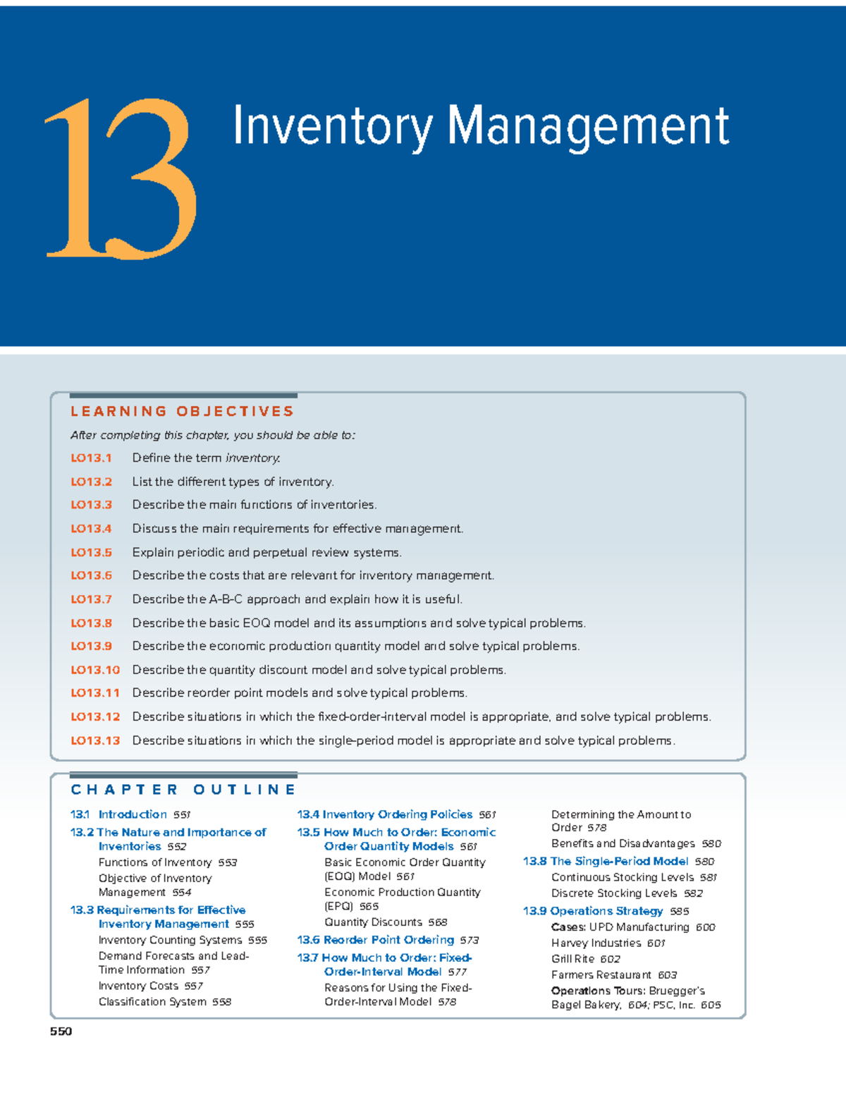 Chapter 13 - Inventory Management - 550 13 Inventory Management L E A R ...