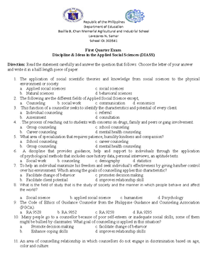 Activity sheet # 1 - Disaster Readiness and Risk Reduction - Studocu