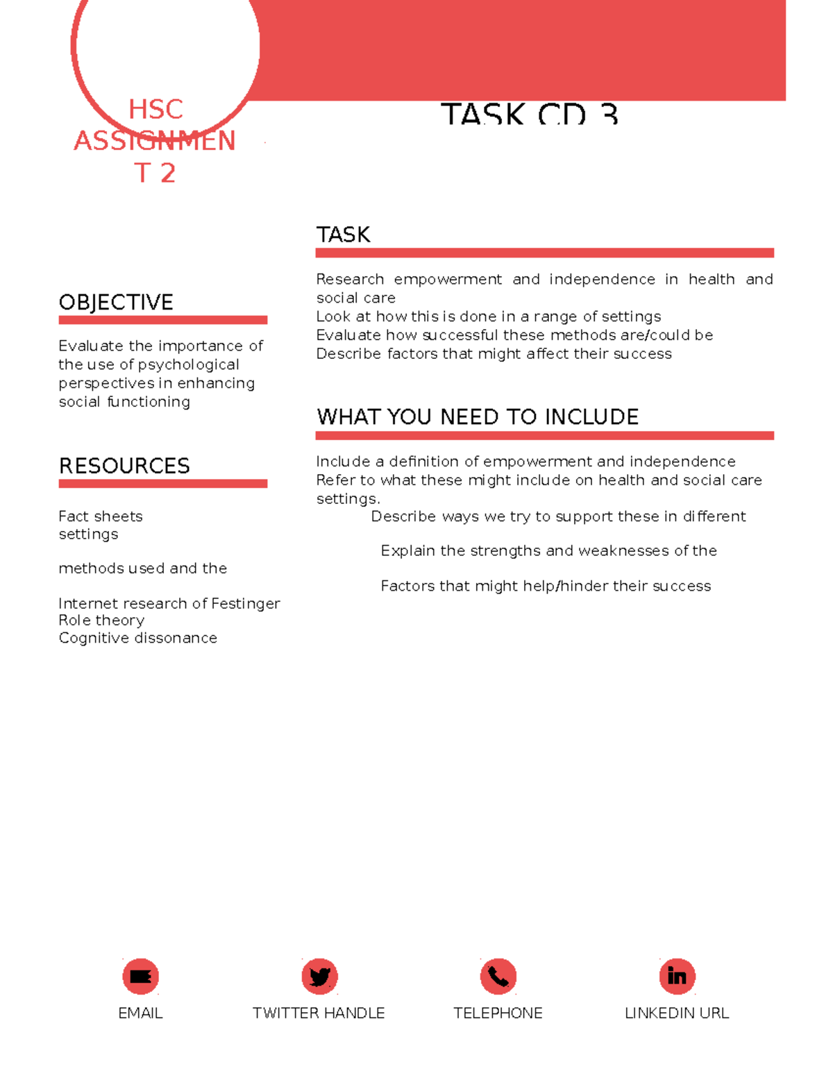 HSC Assignment 2 CD.3 - Get a distiction - HSC ASSIGNMEN T 2 OBJECTIVE ...