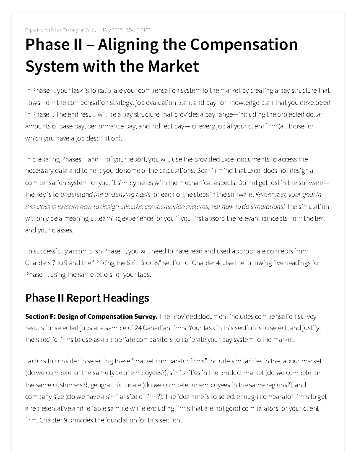 4. Phase II – Aligning the Compensation System with the Market Top Hat ...