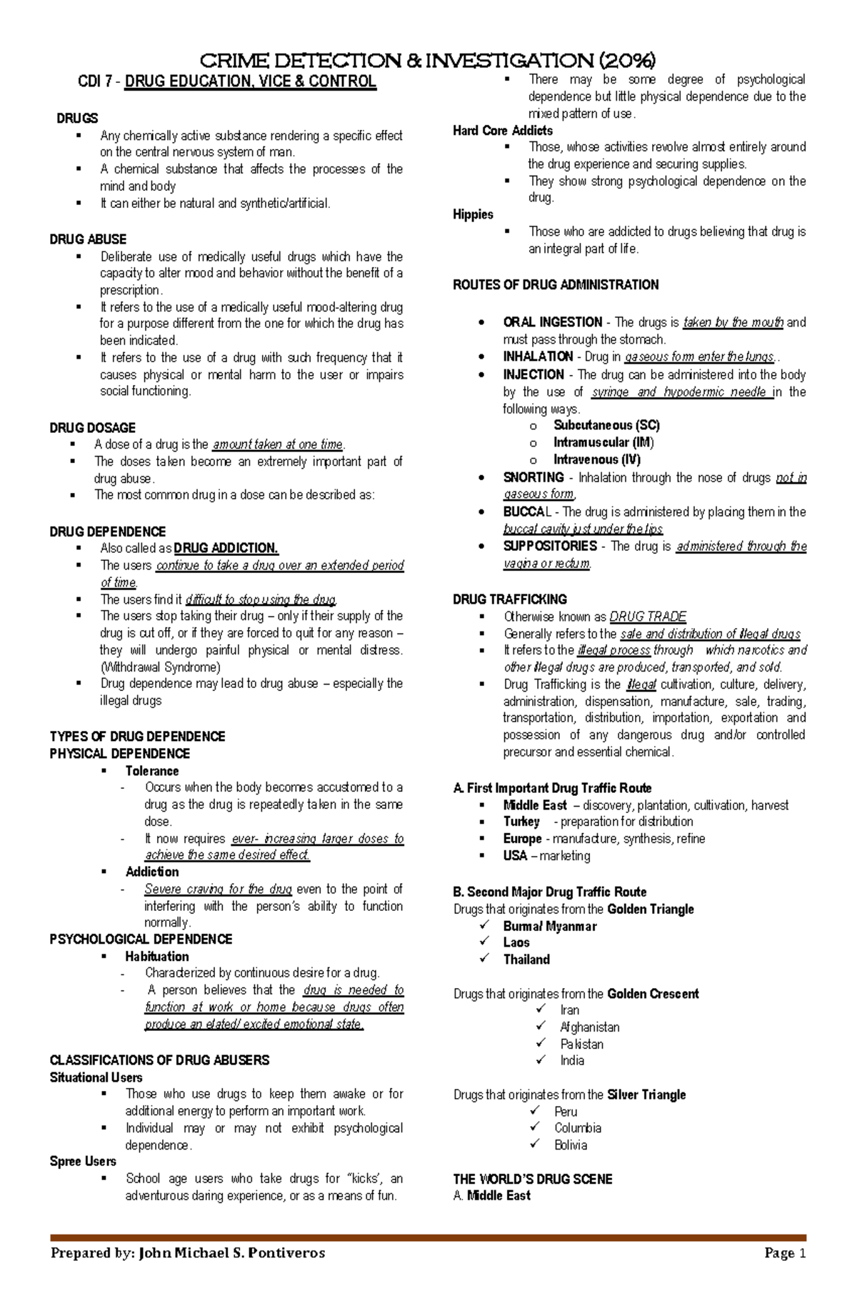 CDI7-Drug Education, Vice & Control - CDI 7 - DRUG EDUCATION, VICE ...