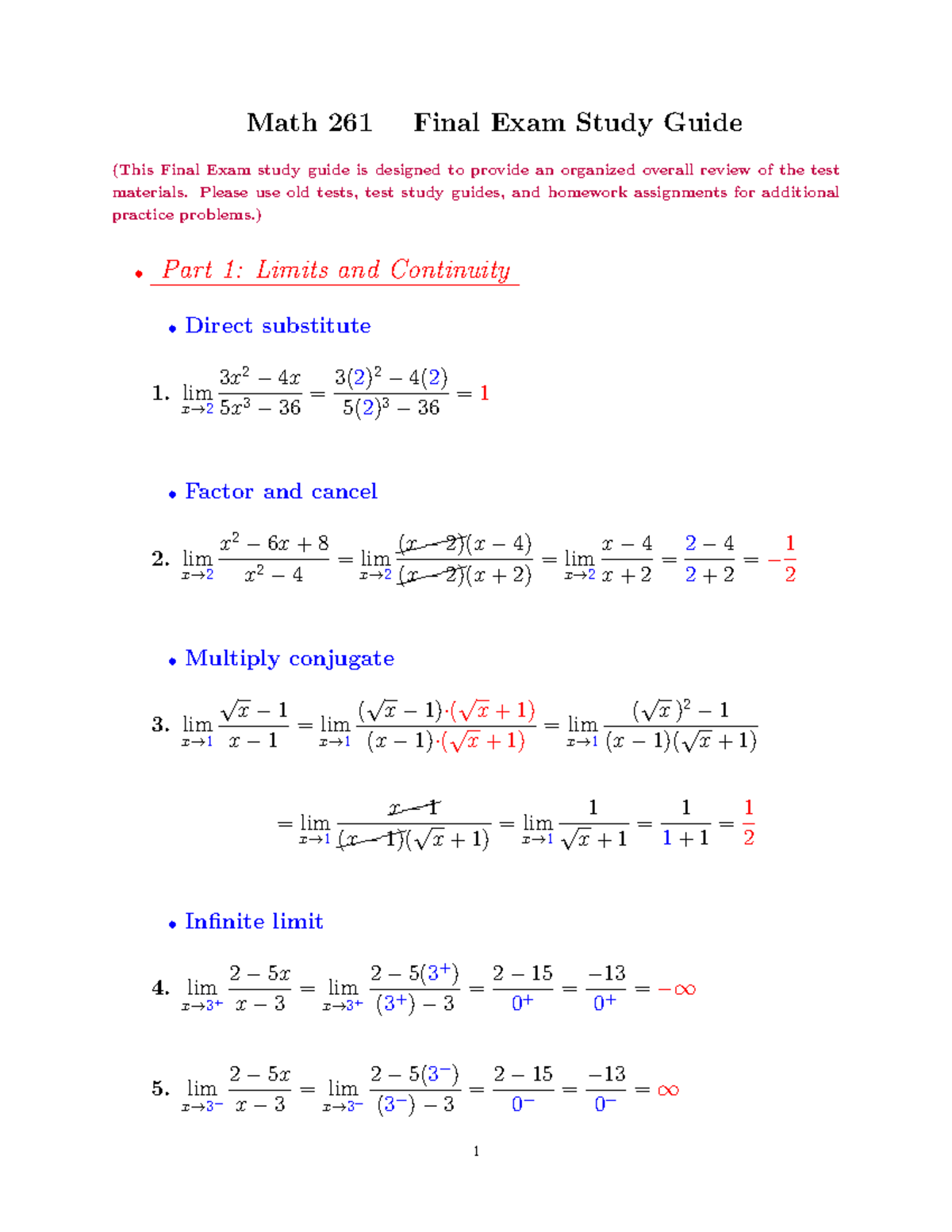 Ma261 Past Exams - pha93he