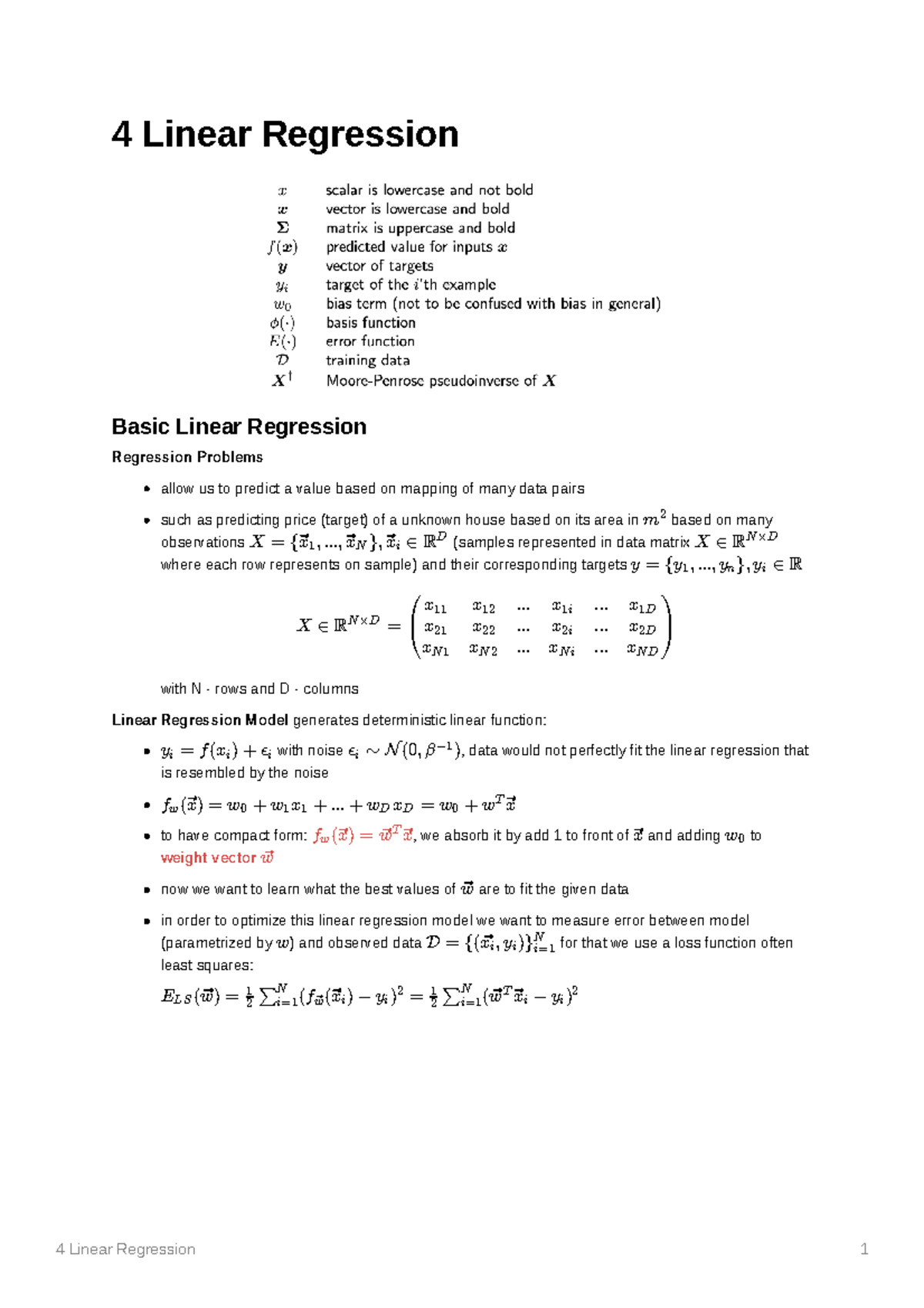 4 Linear Regression - Machine learning - TUM - Studocu