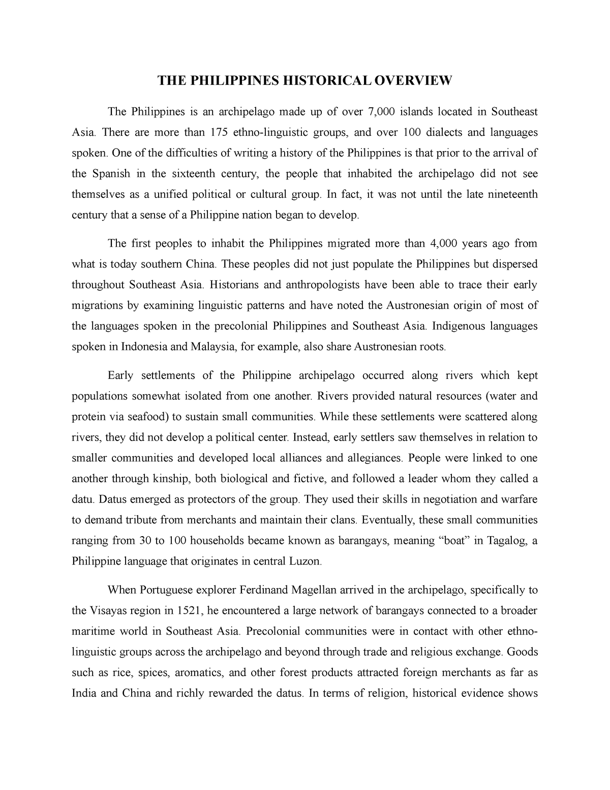 research paper about philippine history