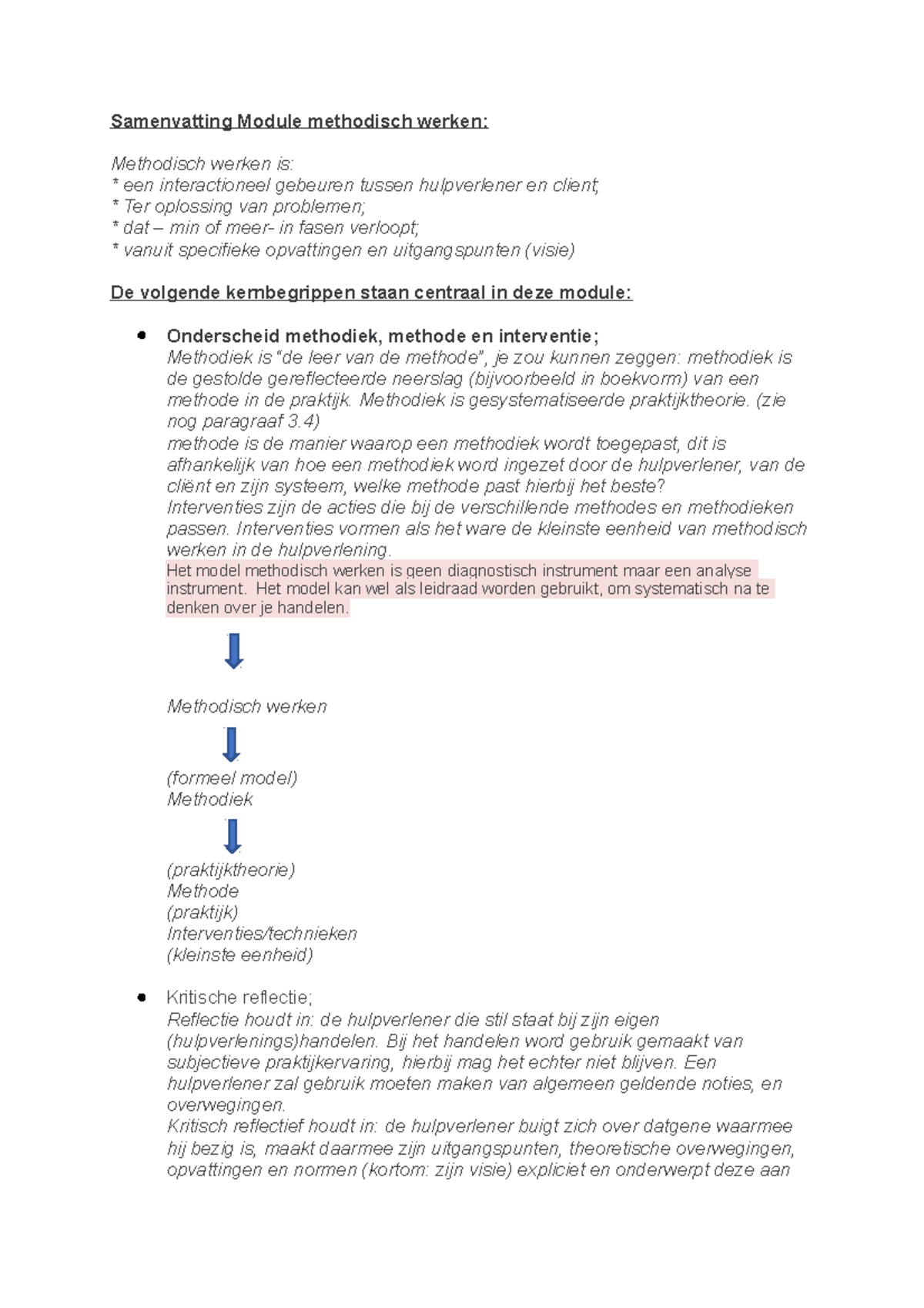 Samenvatting Module Methodisch Werken - Samenvatting Module Methodisch ...