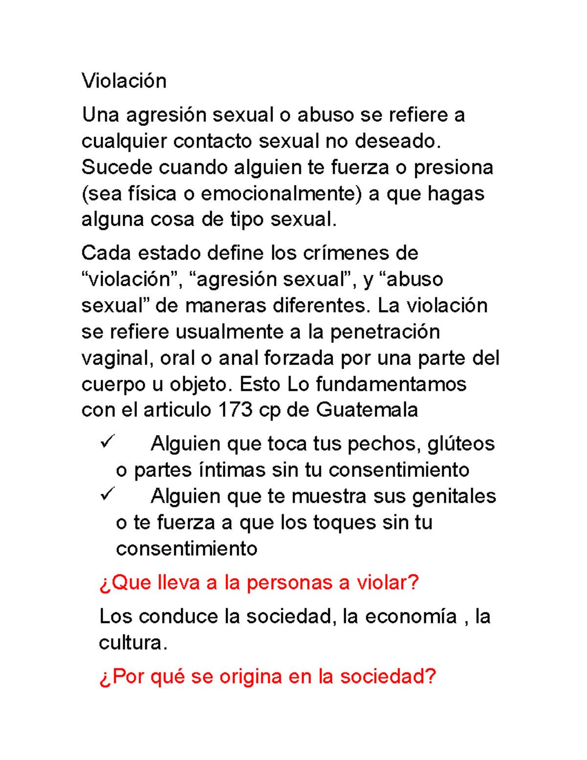 Violación - , ,,, k - Violación Una agresión sexual o abuso se refiere ...