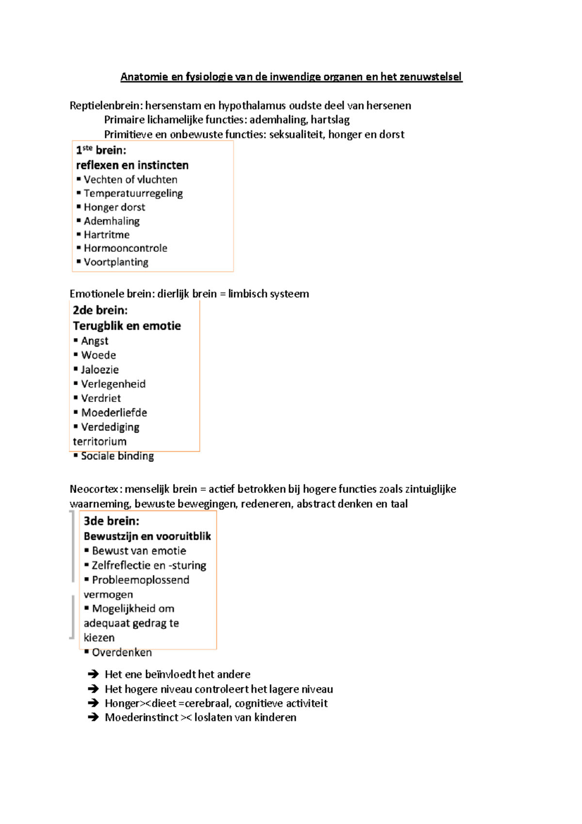 Anatomie En Fysiologie Van De Inwendige Organen En Het Zenuwstelsel ...