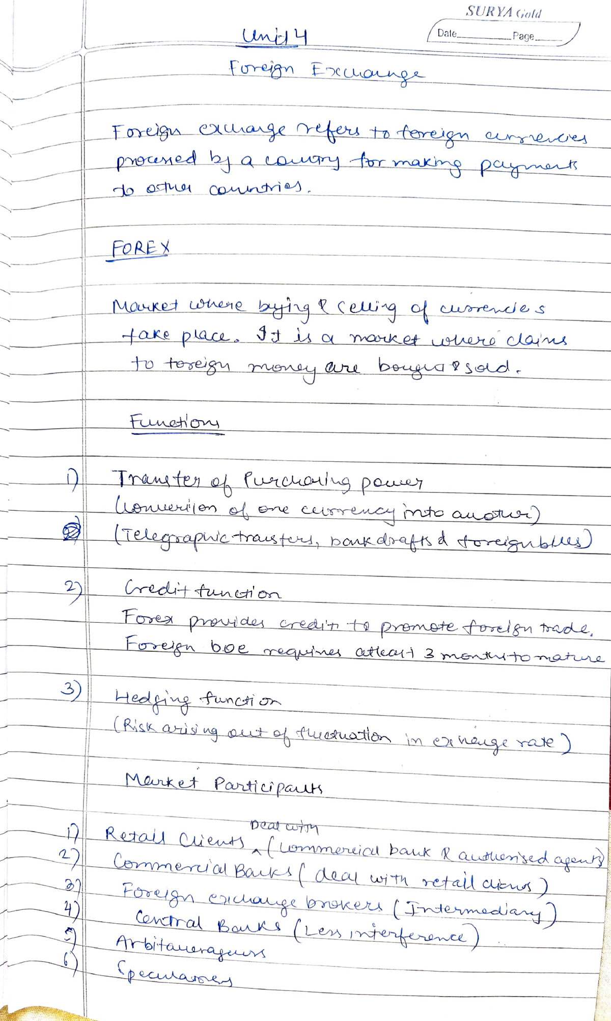 Unit 4 IF - International finance lecture notes for semester 6 - SURYA ...