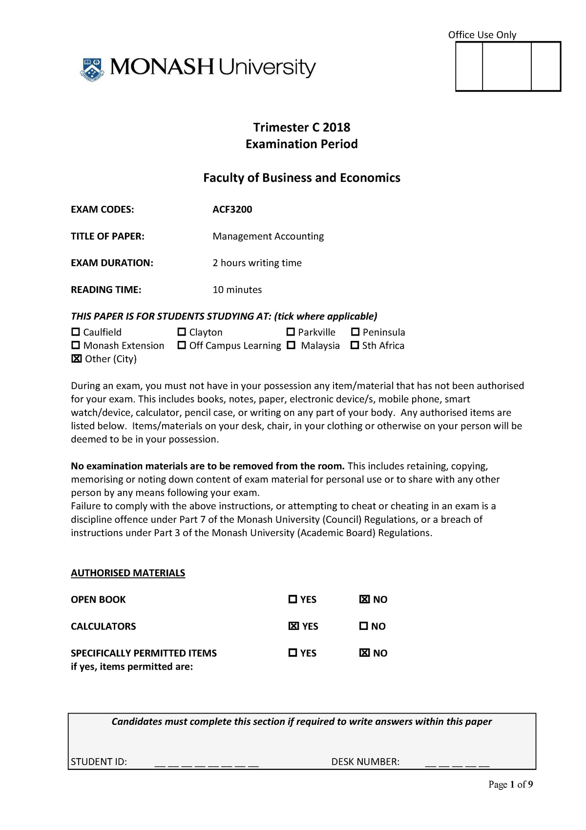 2019-acf3200-final-exam-practice-exam-office-use-only-trimester-c