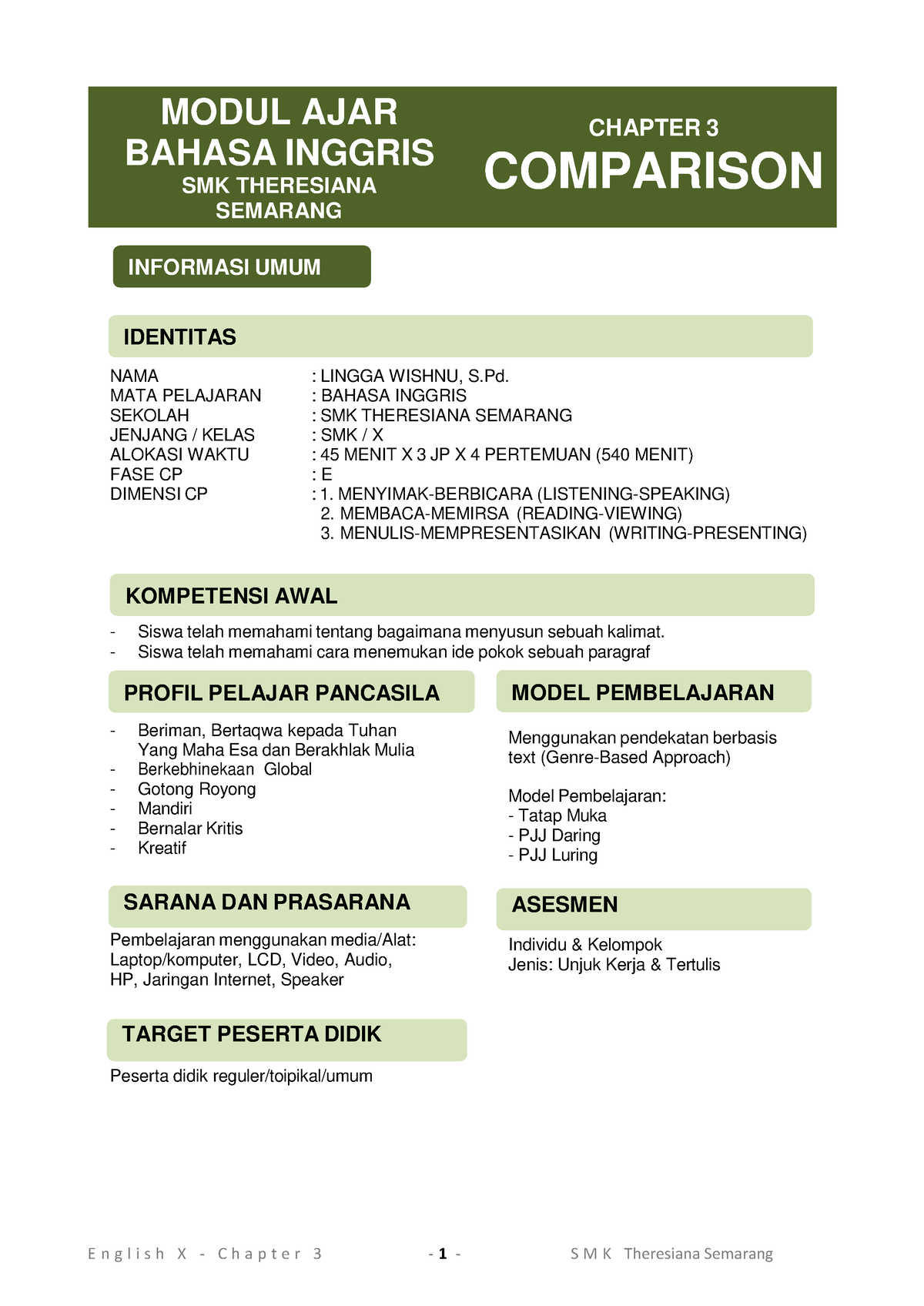 Modul 3 Degree - Lesson Plan - MODUL AJAR BAHASA INGGRIS SMK THERESIANA ...