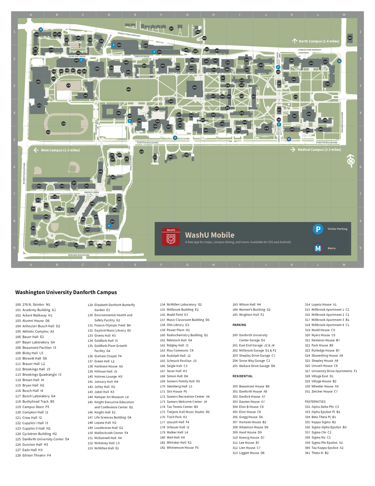 Danforth-Campus-Map - map - Washington University Danforth Campus ...