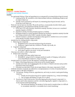 Chapter 8 - Mood Disorders - PSYC 300 Chapter 8 – Mood Disorders 8 ...