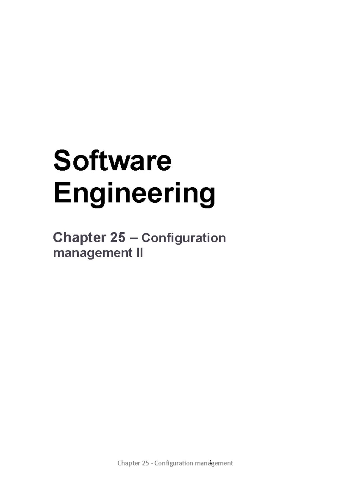 Software Engineering - Ch25 Configuration management Lecture 2 ...