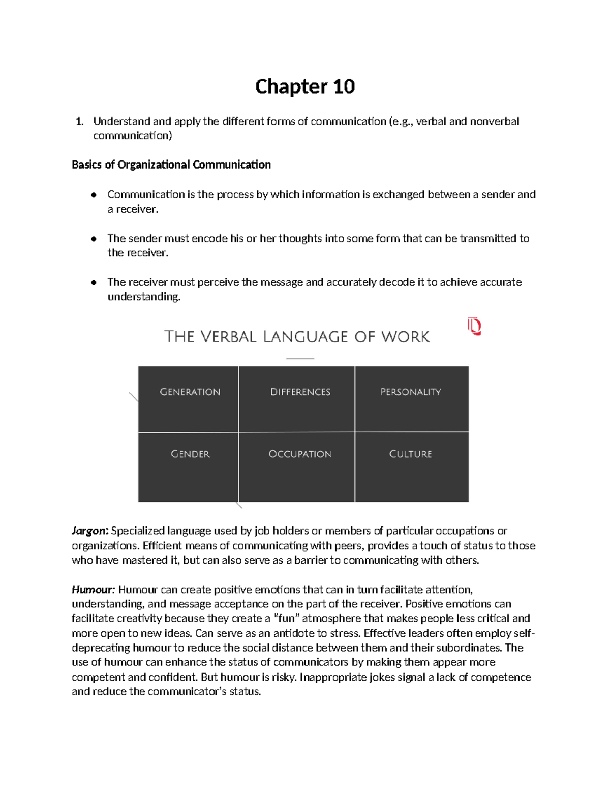 MGCR 222 Chapter 10 Notes - Chapter 10 Understand and apply the ...