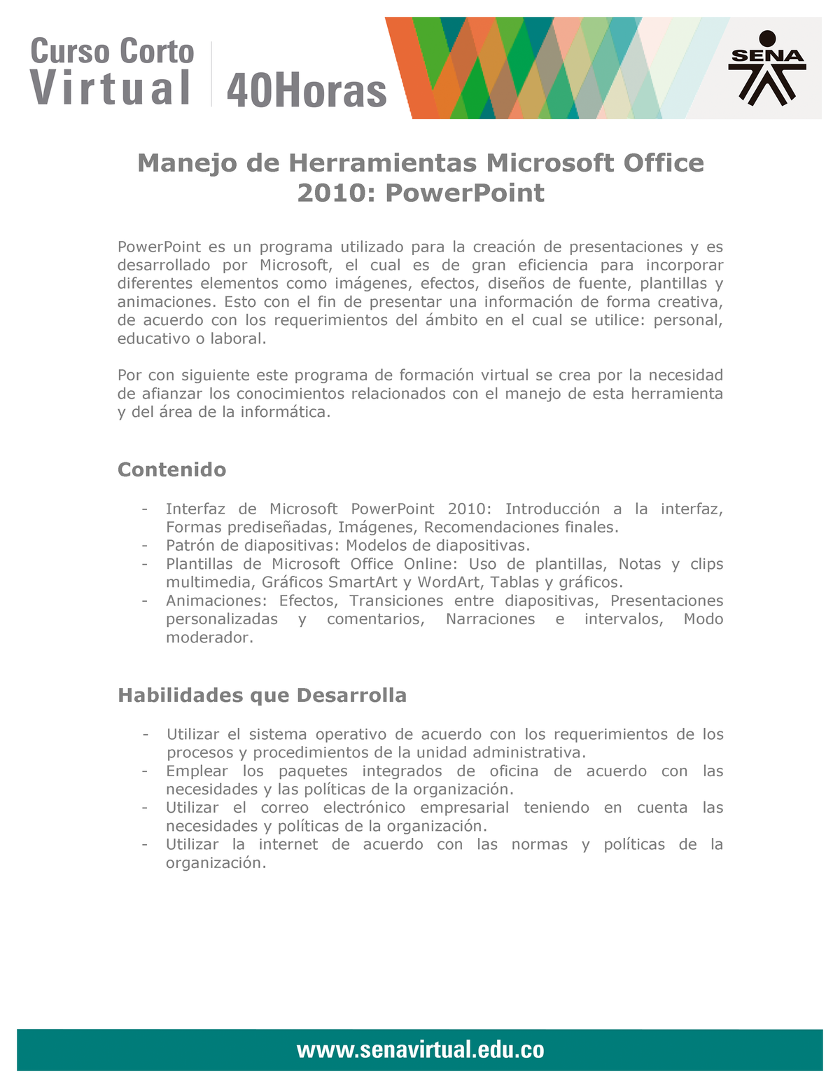 Curso Paquete Microsoft Office 2010