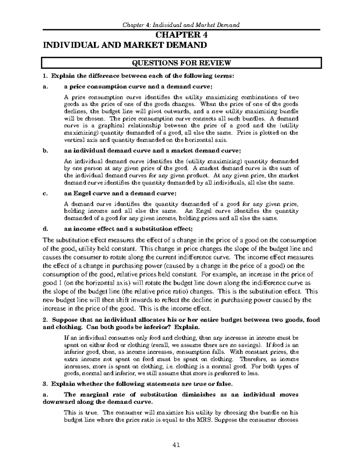 Ch04 pr - Lecture notes 1 - Chapter 4: Individual and Market Demand ...