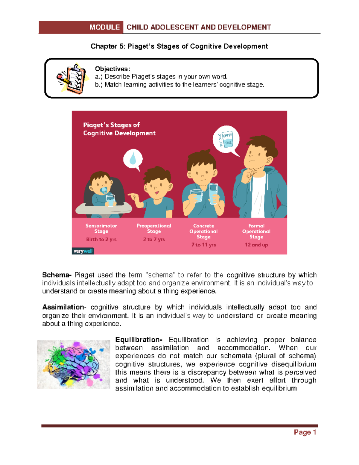 Chapter 5- Piaget’s Stages of Cognitive Development - Chapter 5: Piaget ...