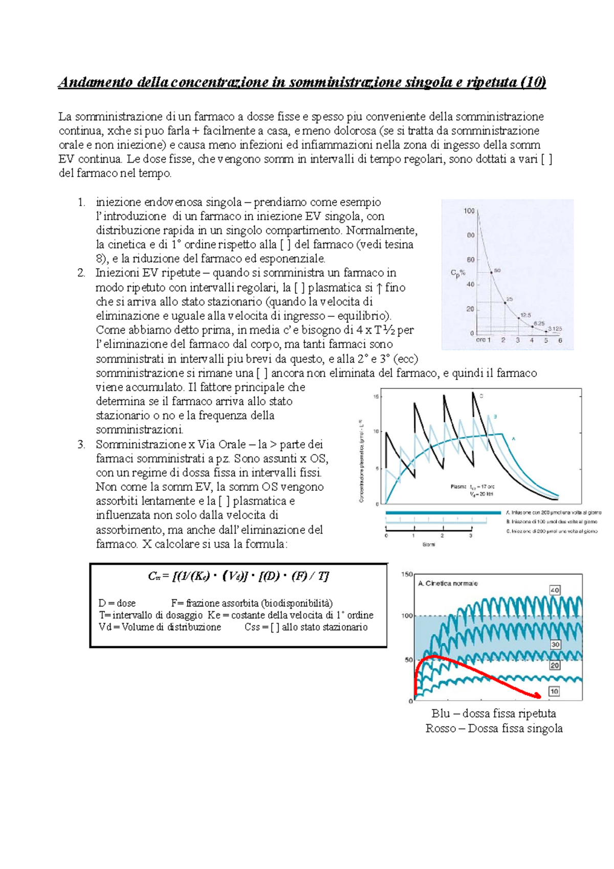 10 Andamento Della Concentrazione In Somministrazione Singola E Ripetuta Studocu