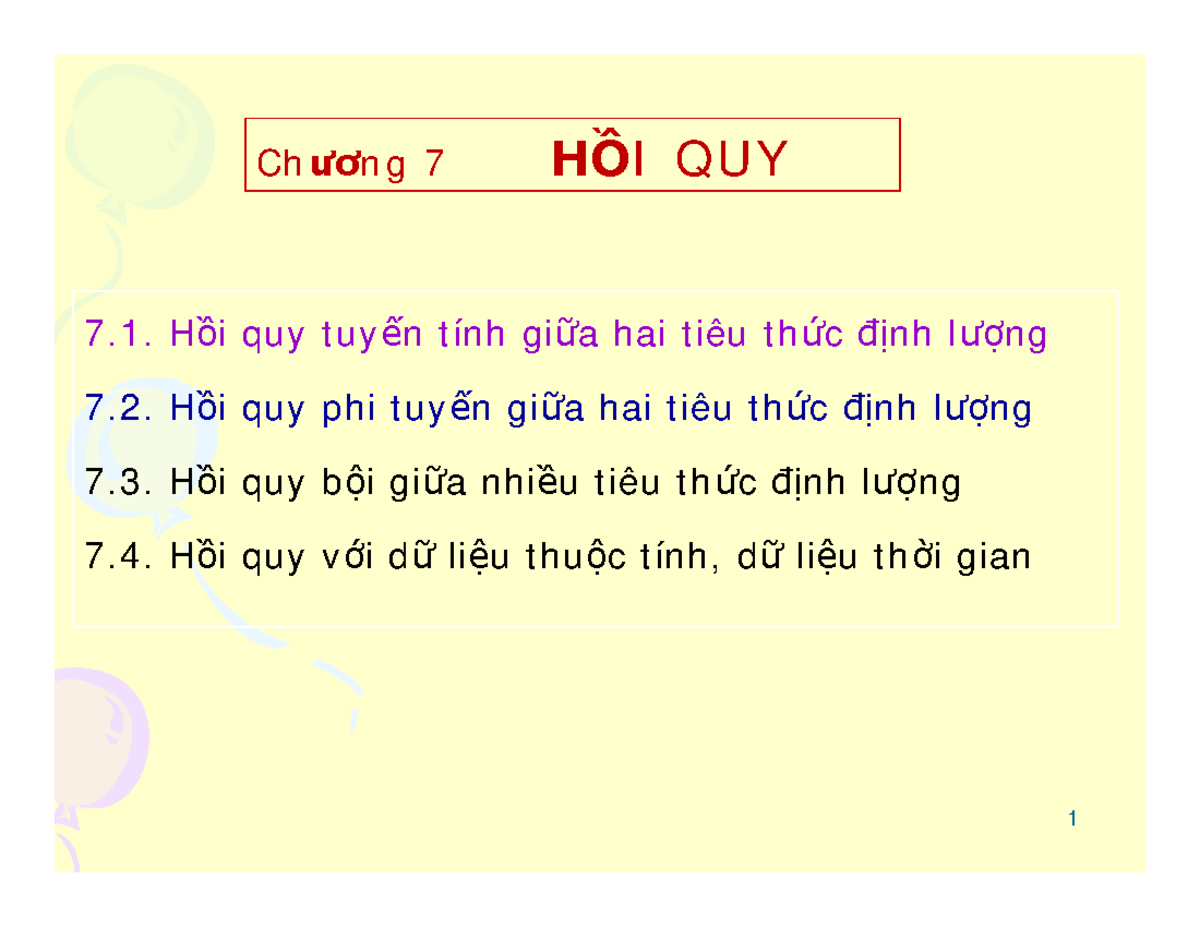 Chuong 7 - Thầy Tín - Ch ±¡ N G 7 HÞ I QU Y Hßi Quy T Uy ¿n T ính Giÿa ...