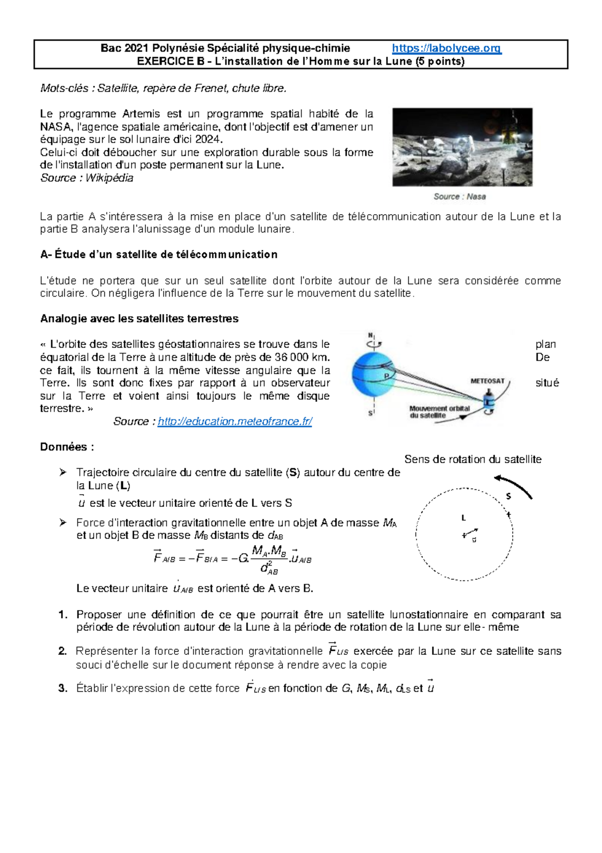 2021 Polynesie Sujet Exo B Homme Lune 5pts - Bac 2021 Polynésie ...