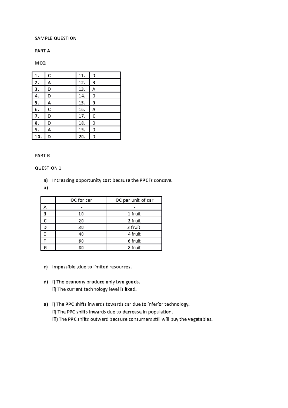 Sample Question NOOR Danisya ECO162 - SAMPLE QUESTION PART A MCQ 1. C ...